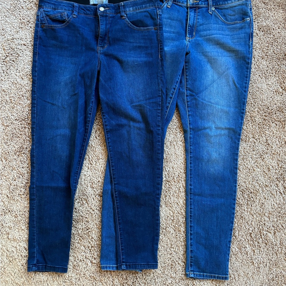 Wit & Wisdom Dark and Light Blue Skinny Jeans